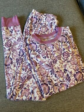 Garnet Hill Purple Floral Pajama Set